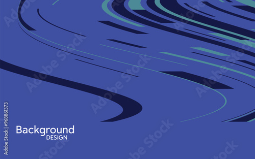 Blue background with abstract lines. Vector graphics