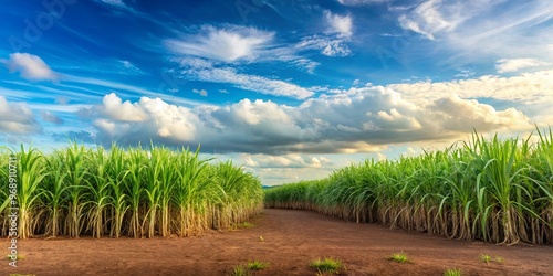 Tranquil background of a sugar cane plantation with effect