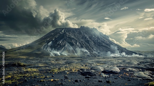 Remainder of an ancient volcanic outburst on the hilltop