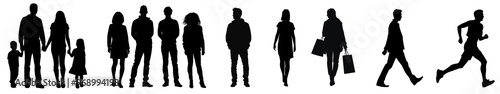 People silhouette png cut out element set