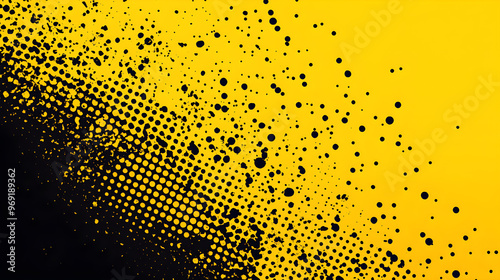 A halftone black and yellow grunge background that isn't too cluttered in a punk style.