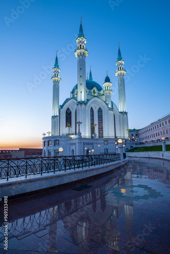 Kul Sharif Mosque in September twilight. Kazan, Tatarstan. Russia