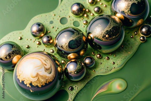 amazing balls with unusual golden patterns texture background