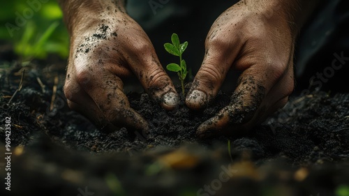 Hands planting a seed in the earth, symbolizing growth and the start of something new