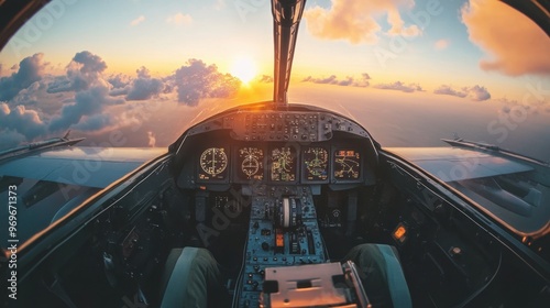 Sunset Flight: A Pilot's View from the Cockpit