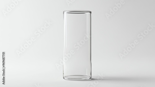 A sleek, modern glass vase on a plain background, ideal for showcasing floral arrangements or minimalist decor elements.