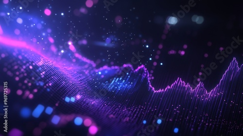 Digital trading chart background in blue and purple reflecting the stock market concept