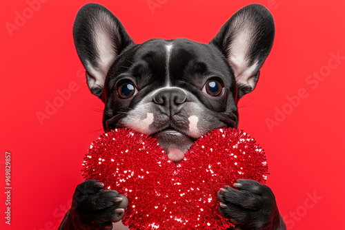 Lovable Luv: Frenchie's Crimson Cuddle