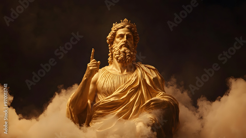 Stoic Statue Sculpture with Inspirational Background, Timeless Art and Motivational Concept