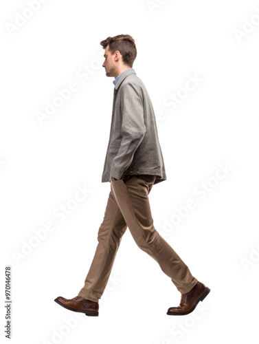 a man walking in transparent background