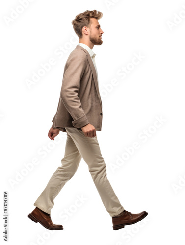 a man walking in transparent background