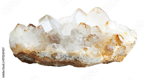 Quartz mineral stone isolated on white background