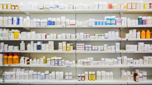 Assortment of Pharmaceutical Products Arranged on Pharmacy Shelves