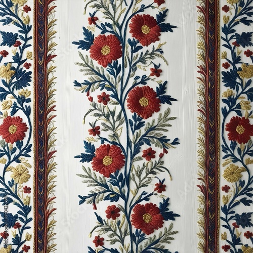 Swiss Appenzell Embroidery floral pattern background 