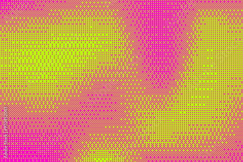 Pink bitmap background with pixel pattern. Dotted retro game pattern gradient. Vector abstract grunge and noise effect. Cyberpunk mosaic wallpaper