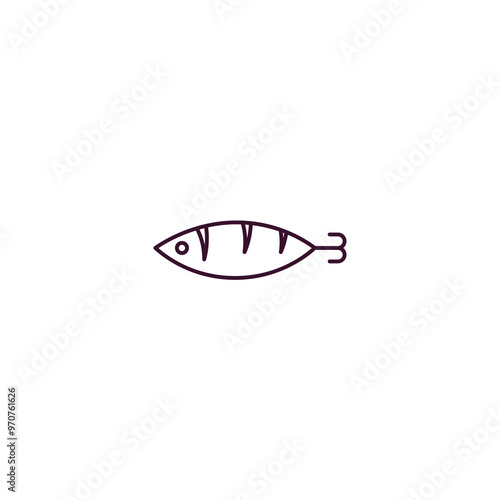 fish facing right outline icon. Linear vector from nautical concept. Thin line fish facing right icon isolated on white background