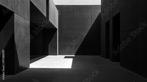 A black space with subtle variations in tone, minimalistic and deep