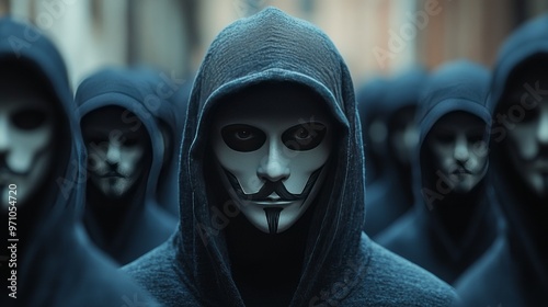 A group of people wearing hoodies and masks