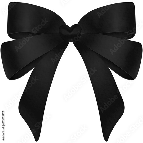 black bow isolated on white background