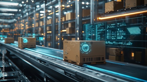 System for tracking delivery and pick-up of packages using augmented reality technology. The future of supply chain and logistics.