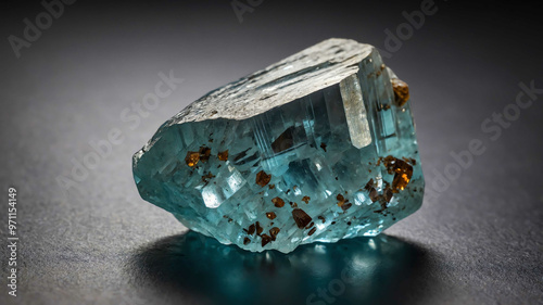 Rough zircon crystal with plain background