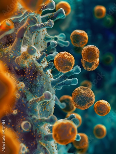 Vibrant Microscopic View of Bubonic Plague Bacteria Cells