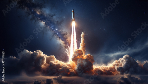 Rocket Launching into Space