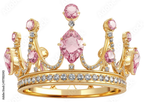 PNG Elegant pink gemstone crown