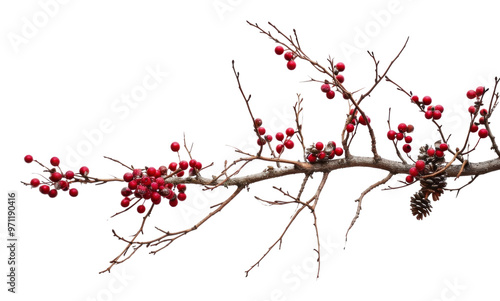 PNG Christmas branch nature cherry plant.