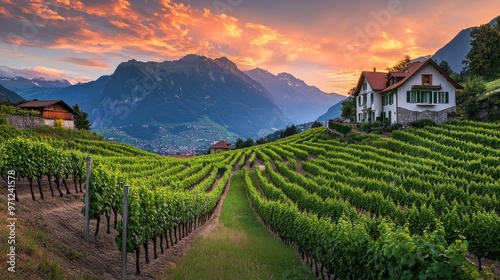 Swiss Jenins vineyard