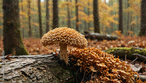 Champignons d'automne dans une forêt enchantée