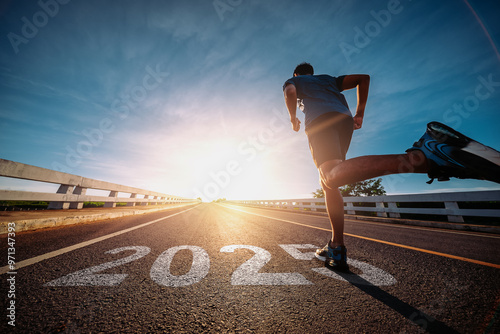 Starting to new year,The readiness of leaders, vision and new ideas are beginning in 2025.Concept of Stepping into the new world and Adopt for Success in 2025 for new life.