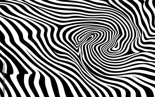 Wavy black and white linear design