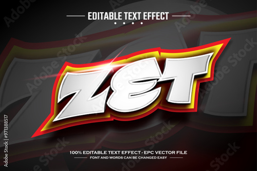 Zet 3D editable text effect template