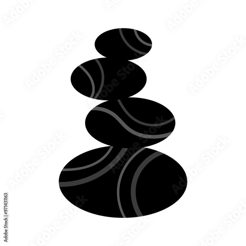 spa stones icon, balance logo, relaxation symbol