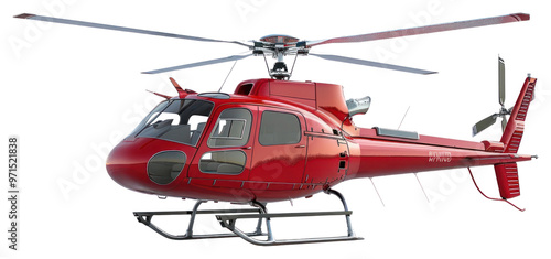 PNG Red helicopter isolated on white.