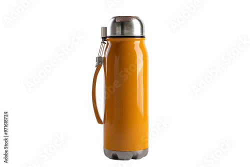 Eco-friendly thermos bottle with a BPA-free construction and a sustainable design isolated on transparent background