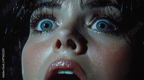 Vintage 1980s Horror Scream Queen - Dramatic Close-Up Expressions