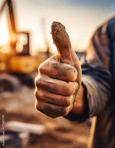 Thumbs Up with Dirt on Hand