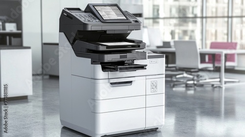 Copier or photocopier or photocopy machine office equipment workplace for scanner or scanning document or printer for printing paperwork hard copy paper duplicate or service maintenance repair.