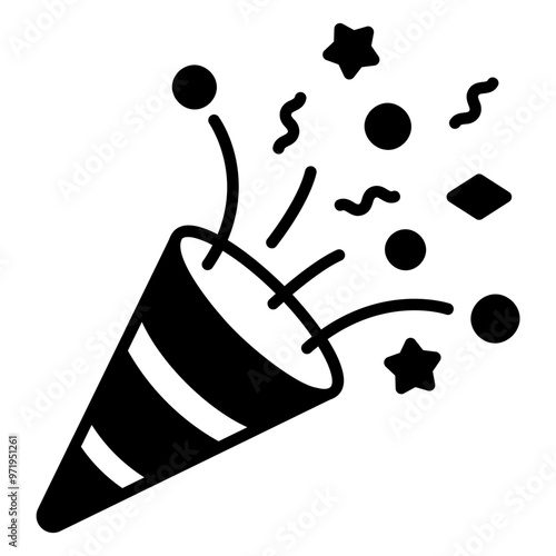 Confetti explosion icon for celebration or party