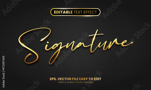 Luxury gold script editable text effect, elegant gold style