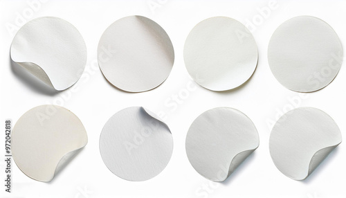 Set off blank white round paper sticker label