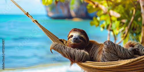 Sloth Relaxing in Hammock