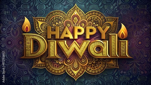 Bright Happy Diwali greeting card