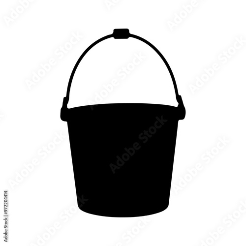 bucket silhouette vector black color silhouette solid white background