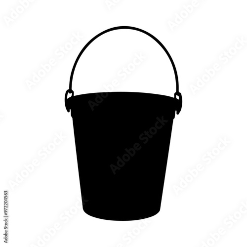 bucket silhouette vector black color silhouette solid white background