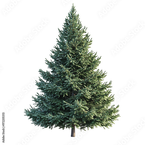 Fir tree isolated on transparent background. Generated ai