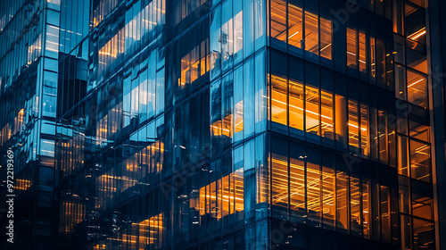 Modern skyscraper glass facade