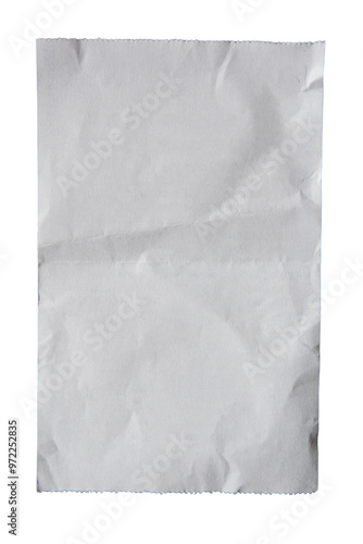 Crumpled blank receipt paper